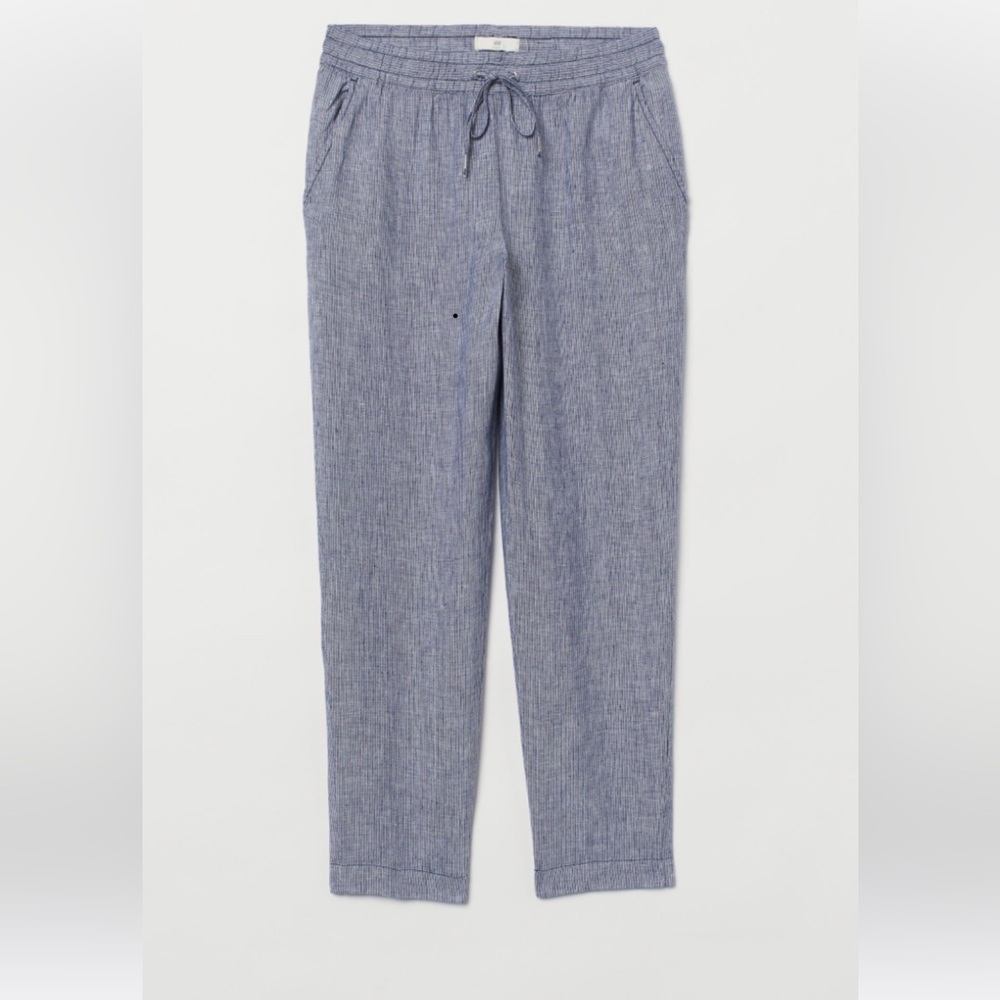 H&M pinstripe 100% linen pants, size 4